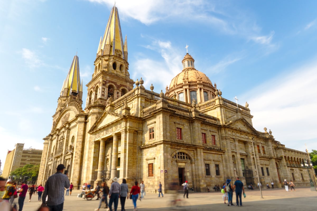 Tourists visiting Guadalajara Cathedral