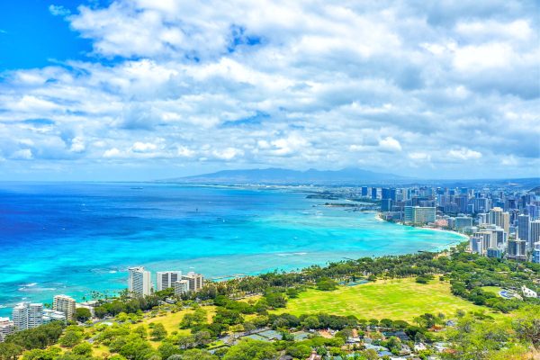 Beautiful coastline of Honolulu