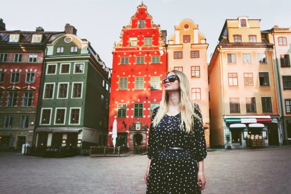 Female solo traveler visiting Stockholm, Sweden