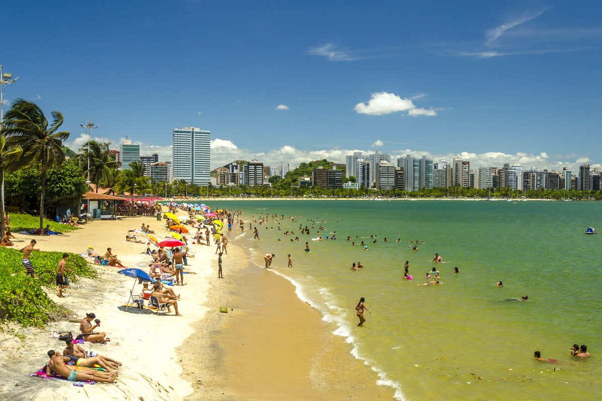 Sandy Beach In Vitoria, Brazil